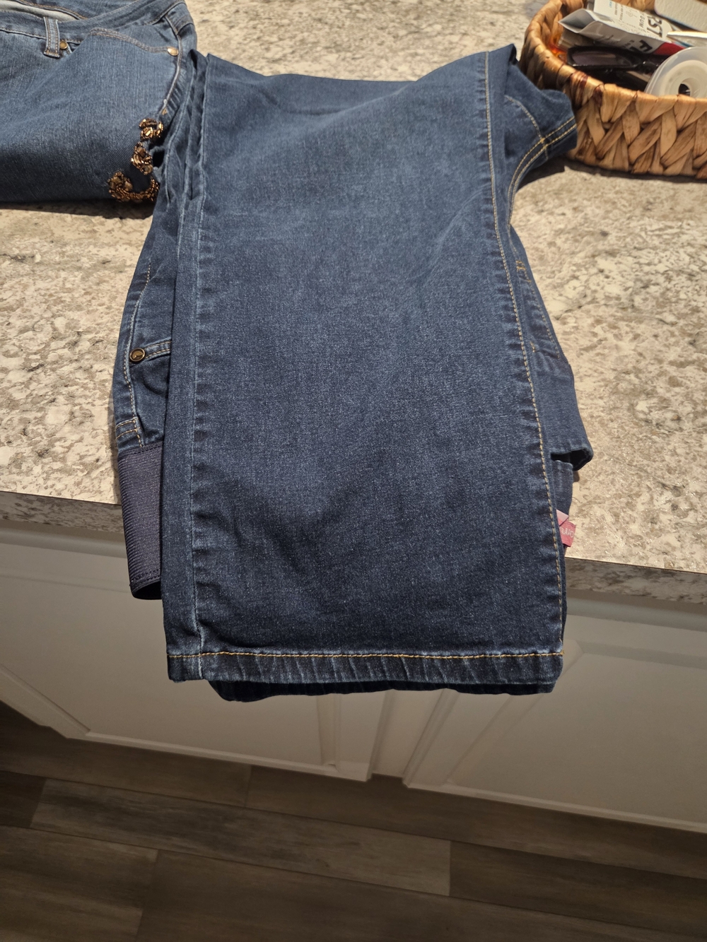 2 Pair Never Worn Woman Within Pink Label Dark Wash Jeans Boot Cut